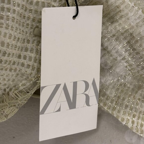 Zara Womens Sequin Camisole Cami Top Camisole Size L Clear 4813/834 NWT - Picture 5 of 12